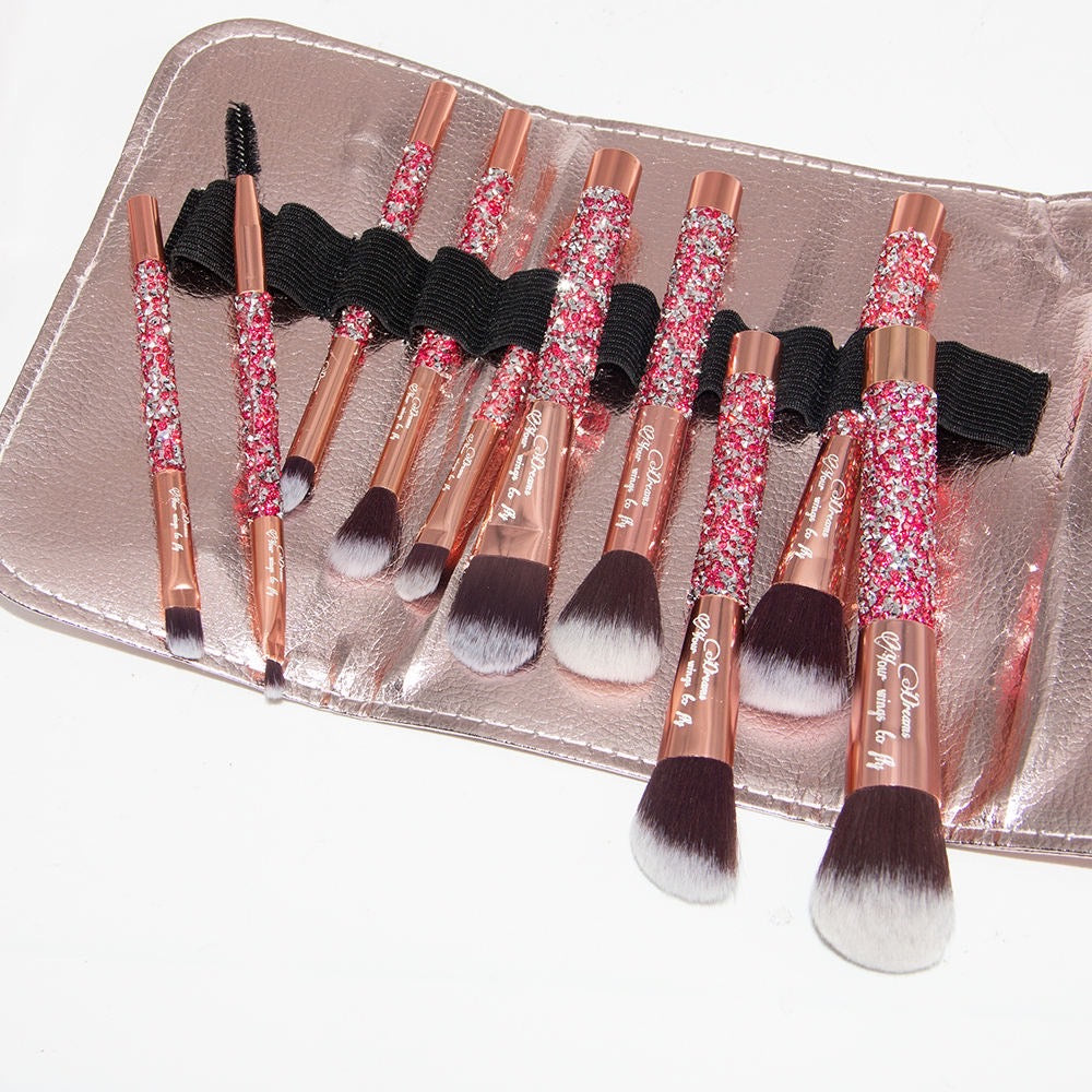 10 pc Makeup brush with case